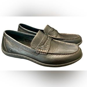 Born Simon II Black Leather Men’s Loafers, Size 9.5, Soft Leather, Cushioned